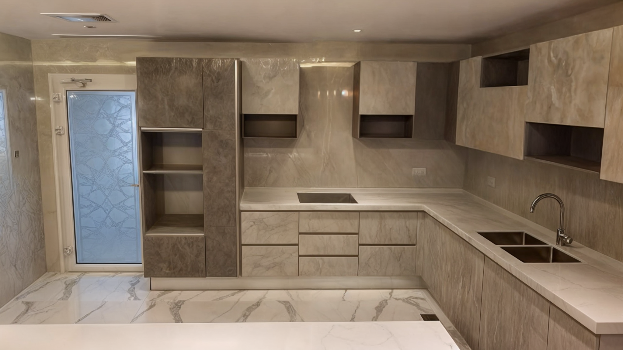 Elegant Marble Kitchen by Middlco